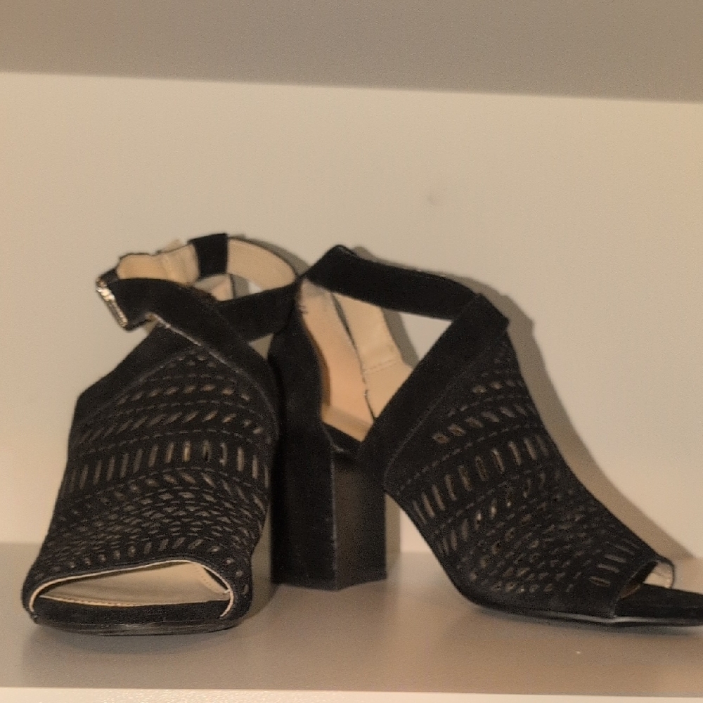 Marc Fisher Black Cutout Heels